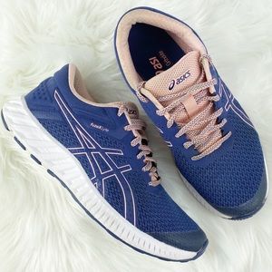 Asics FuzeX Lyte 2 Shoes Blue Frosted Rose Women Size 7.5